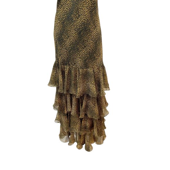 Newport News Shape FX Leopard Ruffle Maxi Gown Sz 14 - Picture 7 of 10